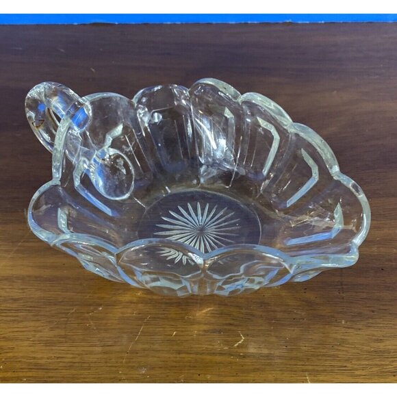 Vtg EAPG Clear Art Squat Pitcher Cream Milk Syrup Panels Star Bottom Triangular - Picture 13 of 13